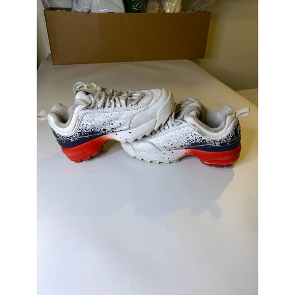 Fila Disrupter 2 Chunky Sneakers Red Blue Womens Size 4 - Picture 5 of 9